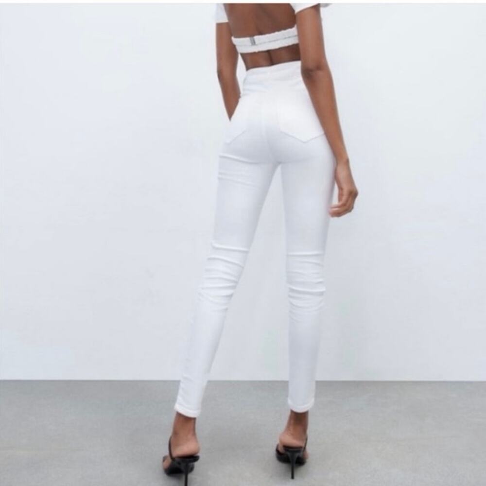 Zara High Rise Shaper Ankle Length White Jegging Size 8 - Picture 2 of 8